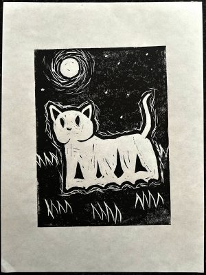 "Ghost Cat" - 9x12 print