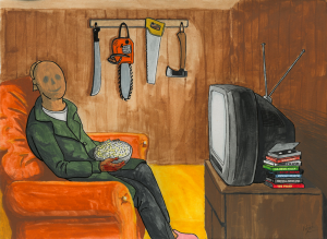 "Scary Movie Night" – 9x12 print